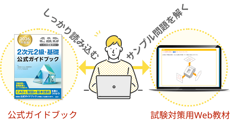 公式ガイドブックとWeb教材を利用して学習