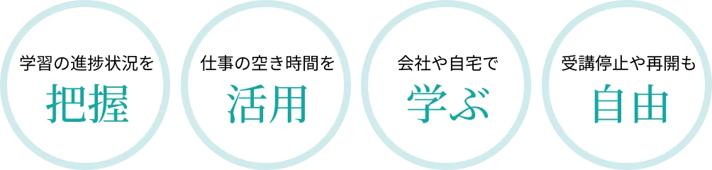 学習の進捗状況を把握、仕事の空き時間活用