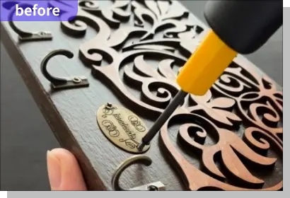 before：メタルタグの取り付け