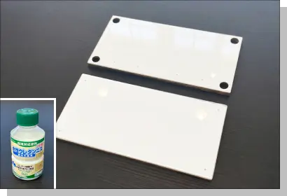 水性ウレタンニス塗装後の木製キーフック用ベースプレート