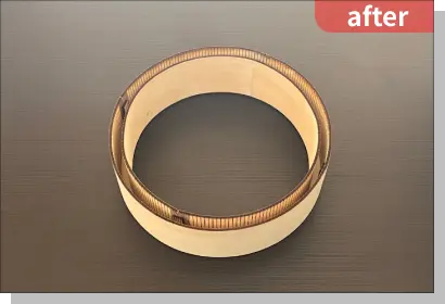 円形のウォールシェルフの側面-
              内側を取り付けた写真