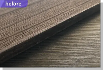 木材の角をサンディングする前の状態